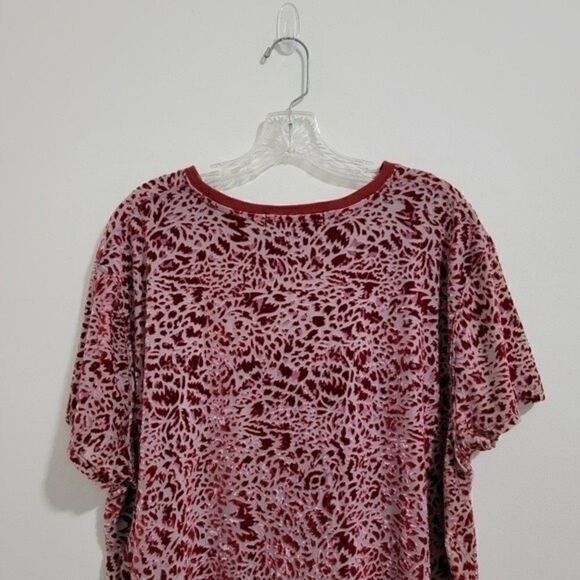 Free PEOPLE Teddy T-Shirt Velvet Red & Pink Size XS - Picture 4 of 13